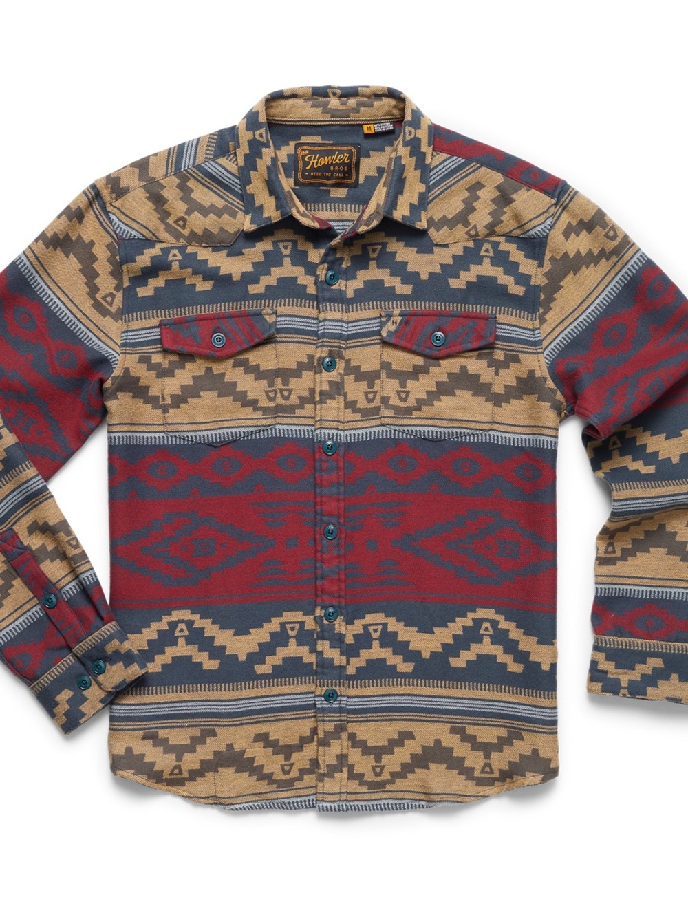Howler Brothers Aztec Sheridan Longsleeve Shirt Jacket in Navy & Burgundy